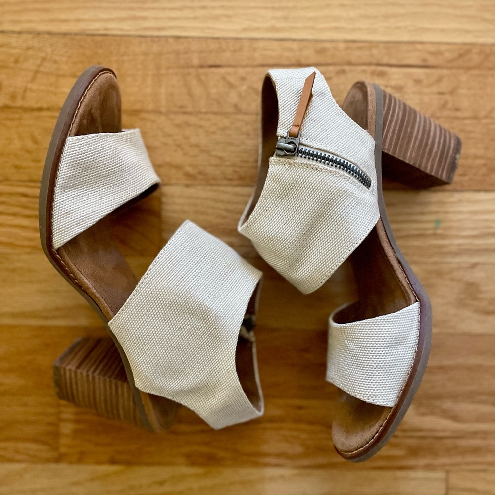EUC TOMS Women's Majorca Cutout High Heel Sandals - size 10